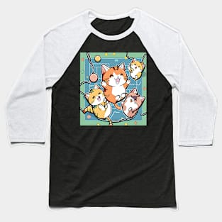 Happy Cute Cats - Cat Lover Funny Baseball T-Shirt